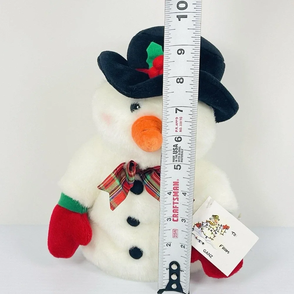 Vtg‎ 1998 Mr. Mitts Snowman Christmas Tree Topper Plush Stuffed Top Hat w/ Tags